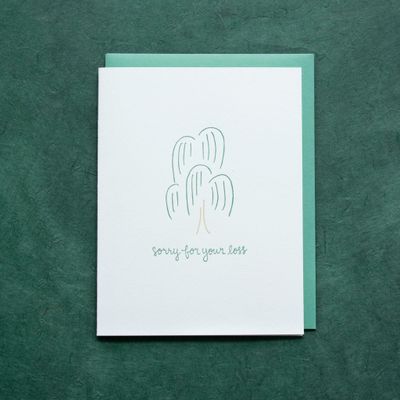 Sorry For Your Loss Letterpress Card