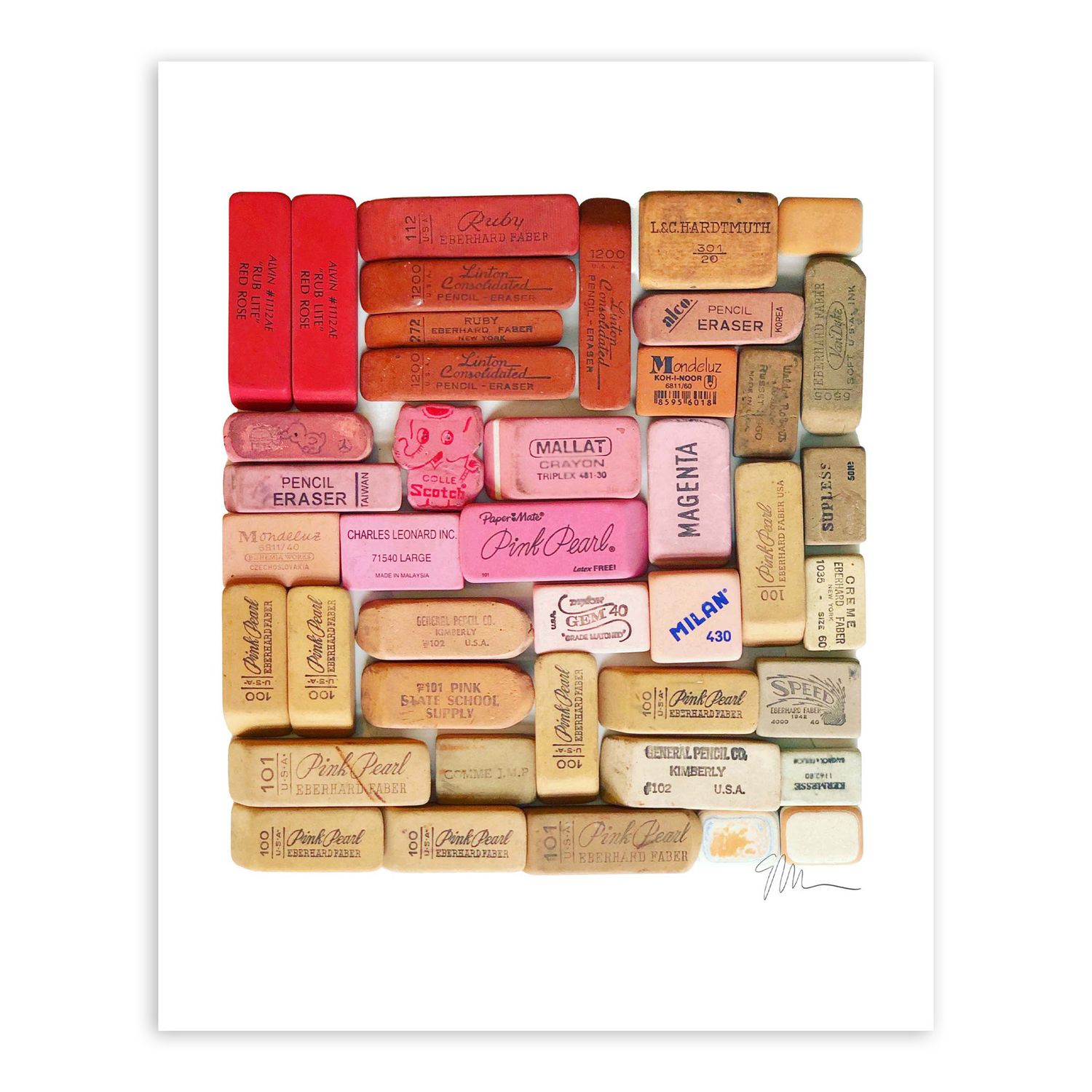 Lisa Congdon Photographic Print, Eraser Arrangement No. 2