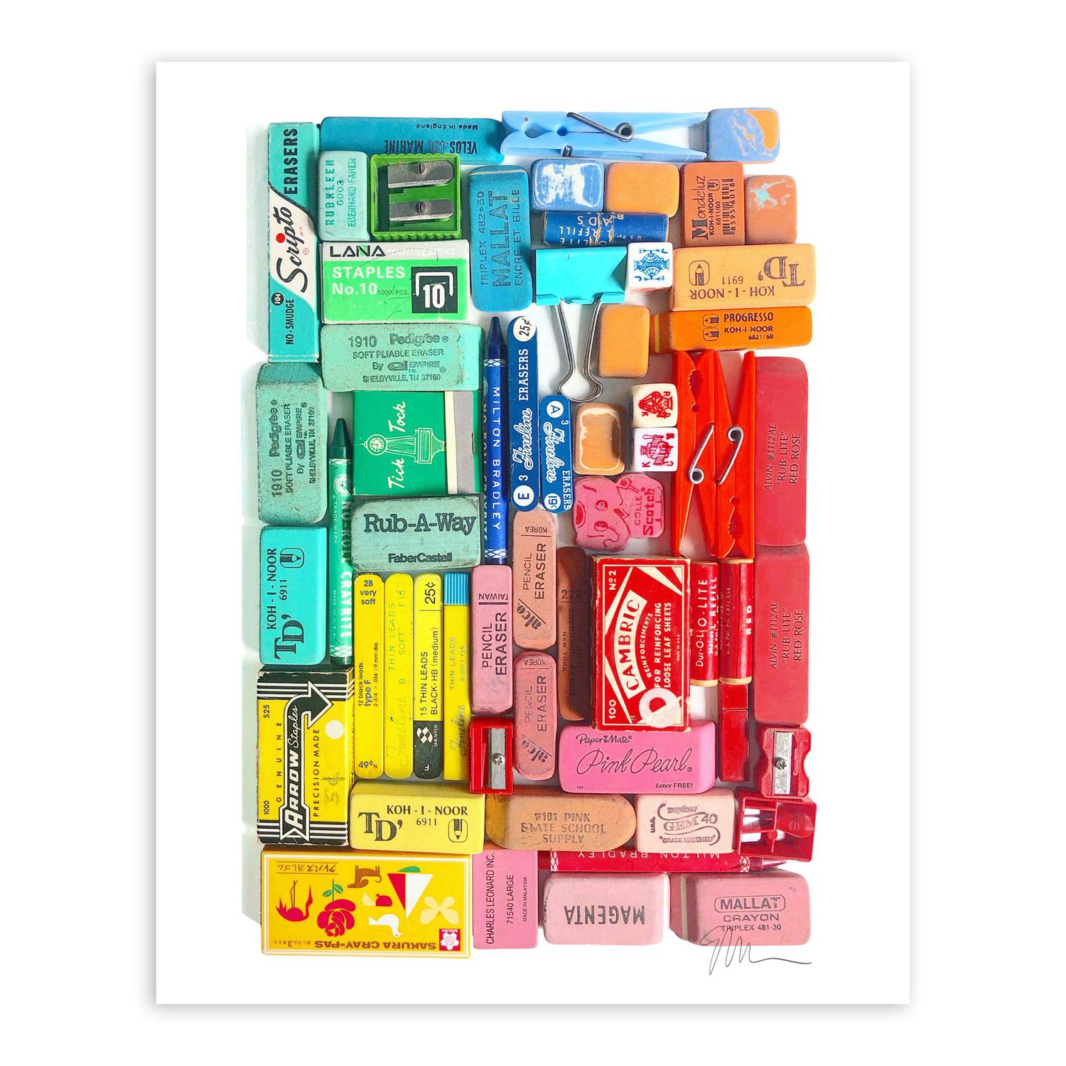 Lisa Congdon Photographic Print, Eraser Arrangement No. 4