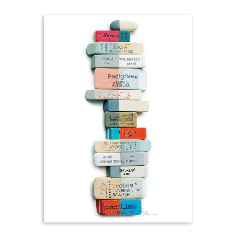 Lisa Congdon Postcard, Eraser Arrangement No. 3