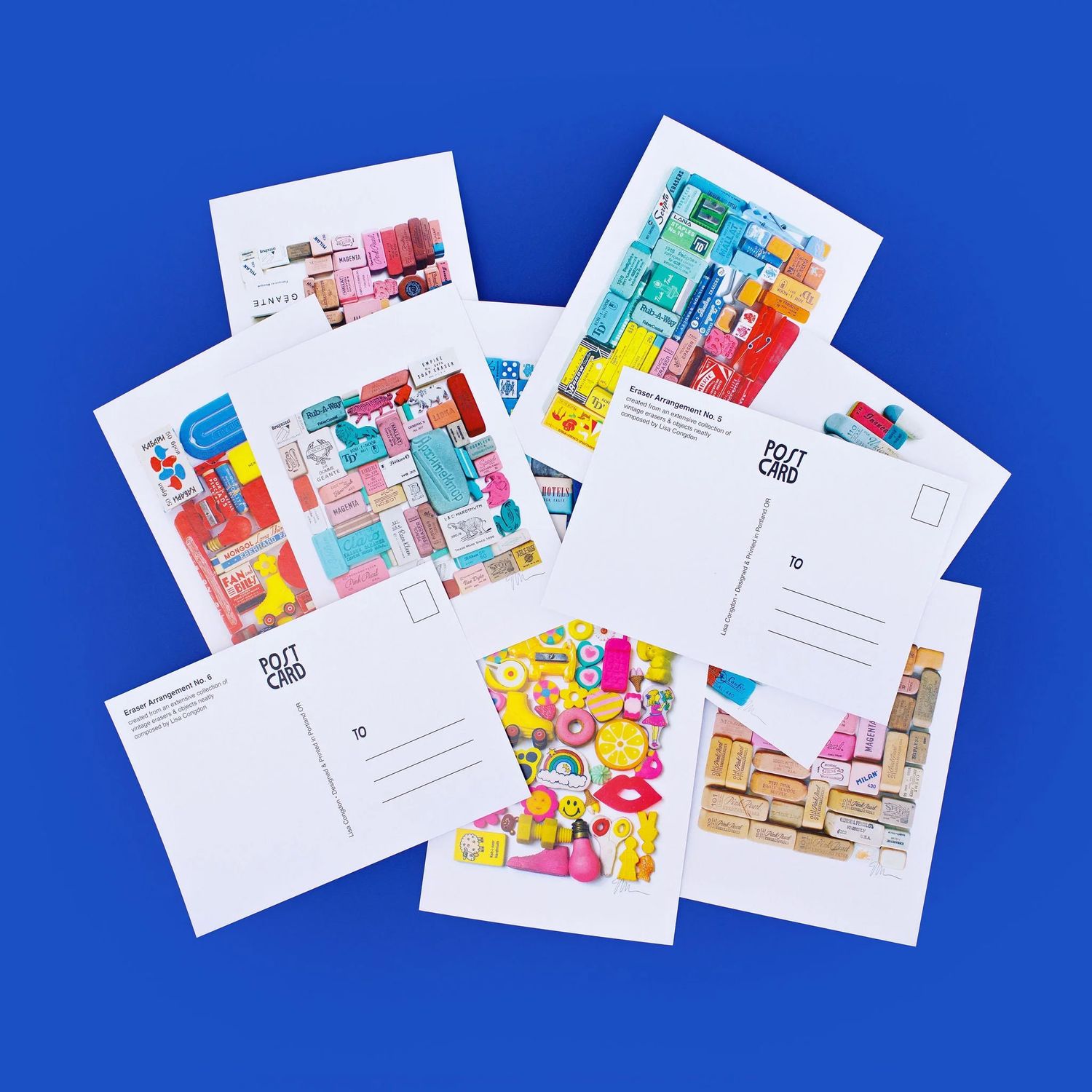 Lisa Congdon Postcard, Eraser Arrangement No. 3