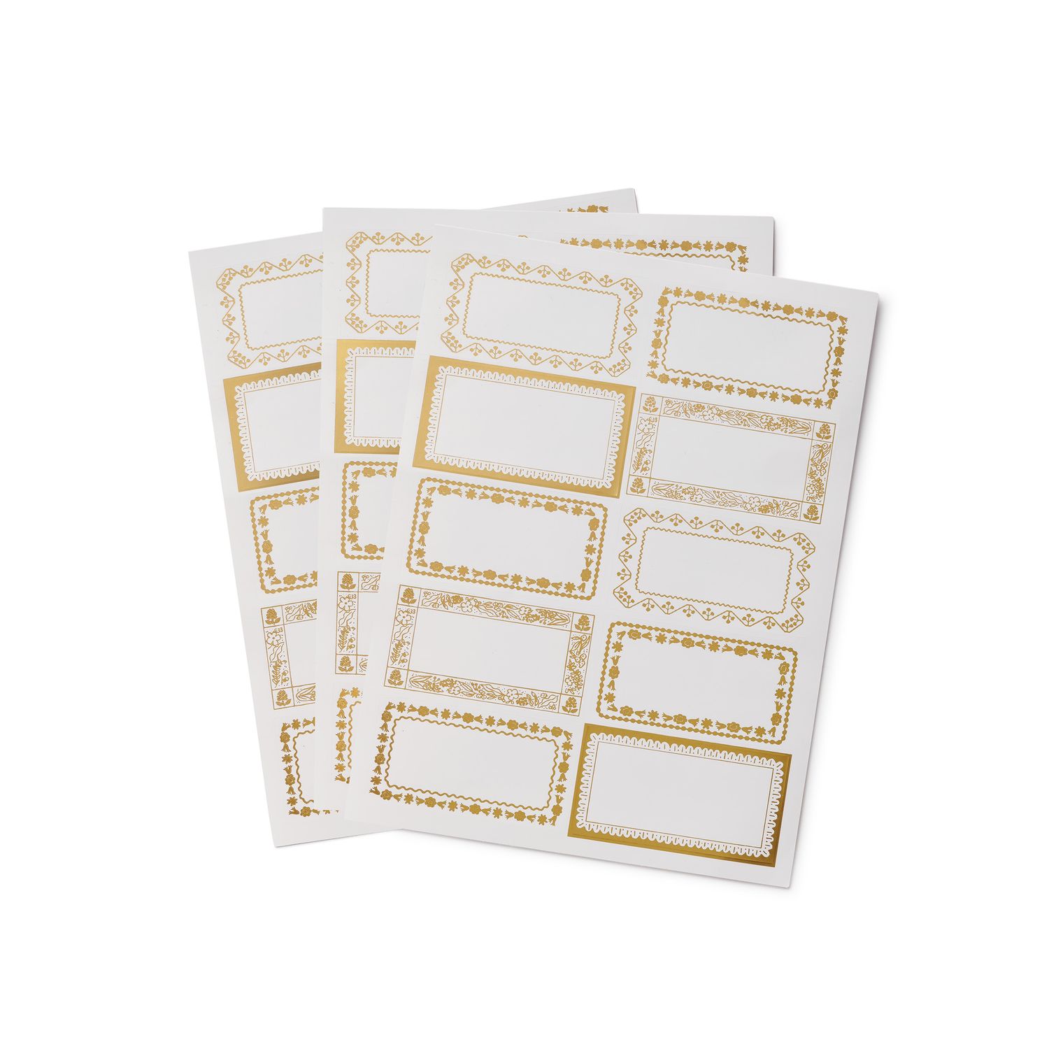Gold Floral Border Kitchen Labels
