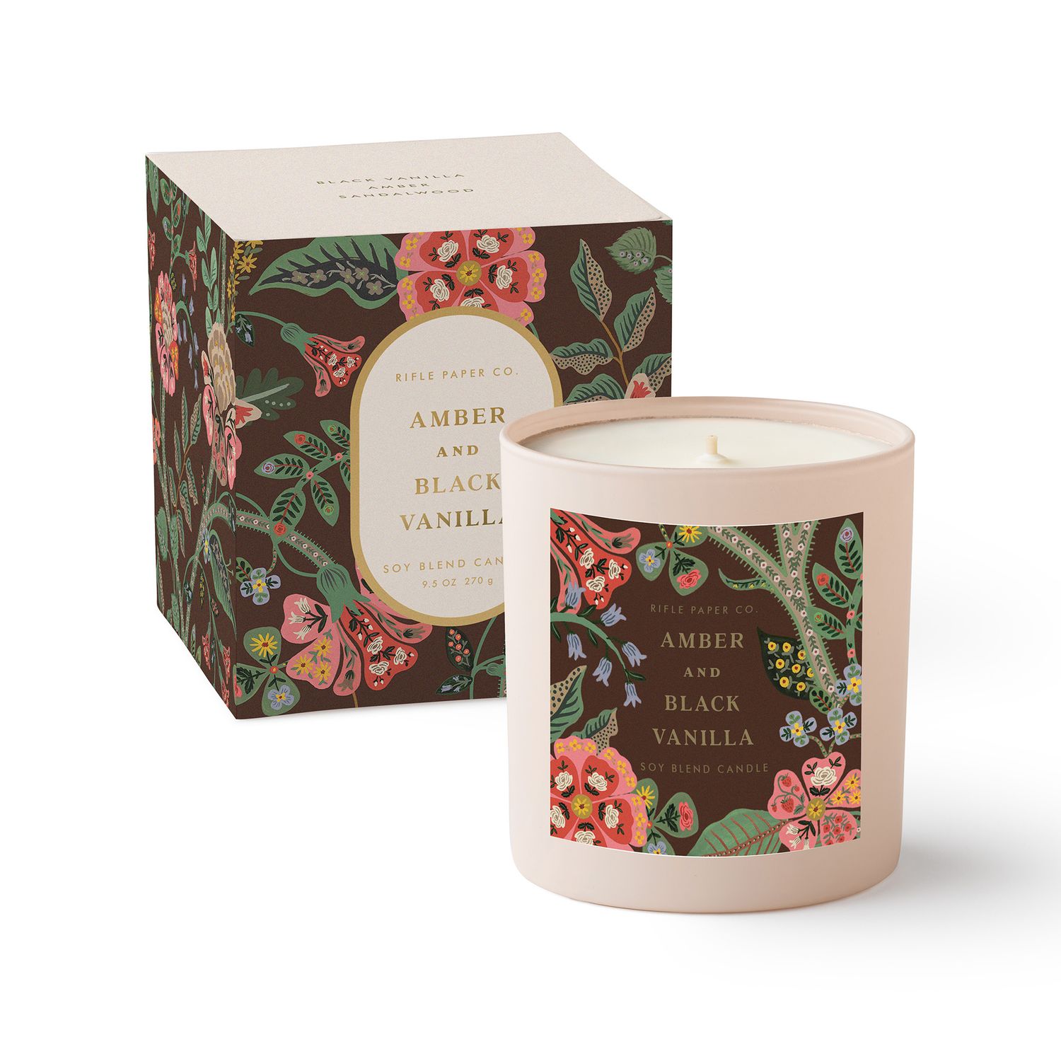 Gracie Amber and Black Vanilla 9 oz Glass Candle
