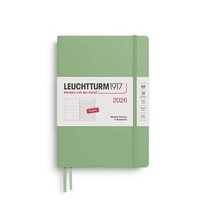 2026 A5 Medium Weekly Planner &amp; Notebook Sage