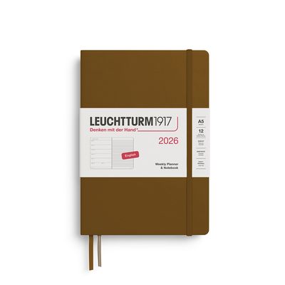 2026 A5 Medium Weekly Planner &amp; Notebook Spice Brown