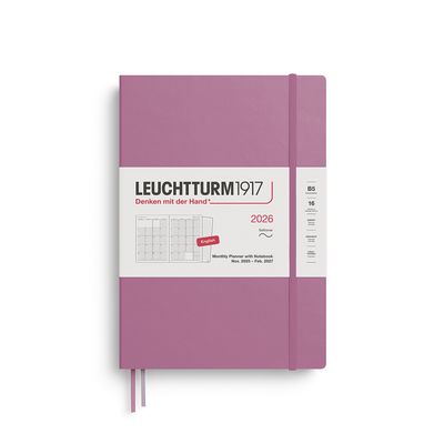 2026 B5 Soft Monthly Planner &amp; Notebook Dusty Rose