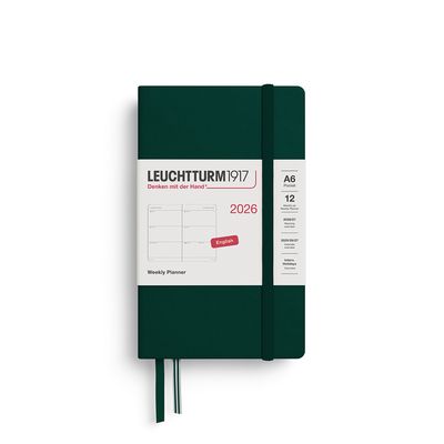 2026 A6 Pocket Weekly Planner Forest Green