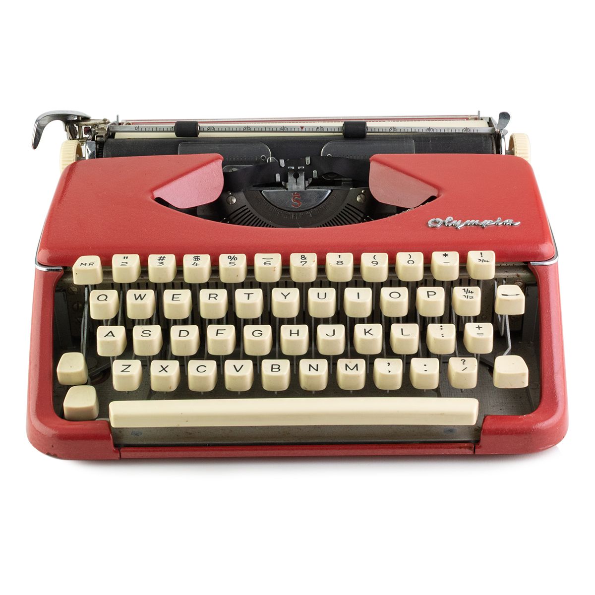 Olympia Portable Red Typewriter