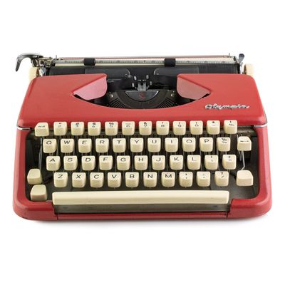 Olympia Portable Red Typewriter