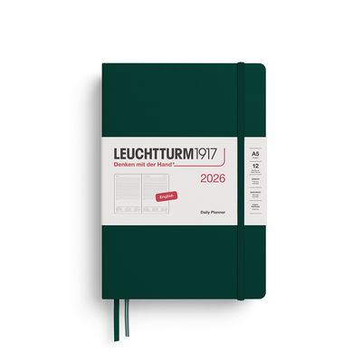 2026 A5 Daily Planner Forest Green