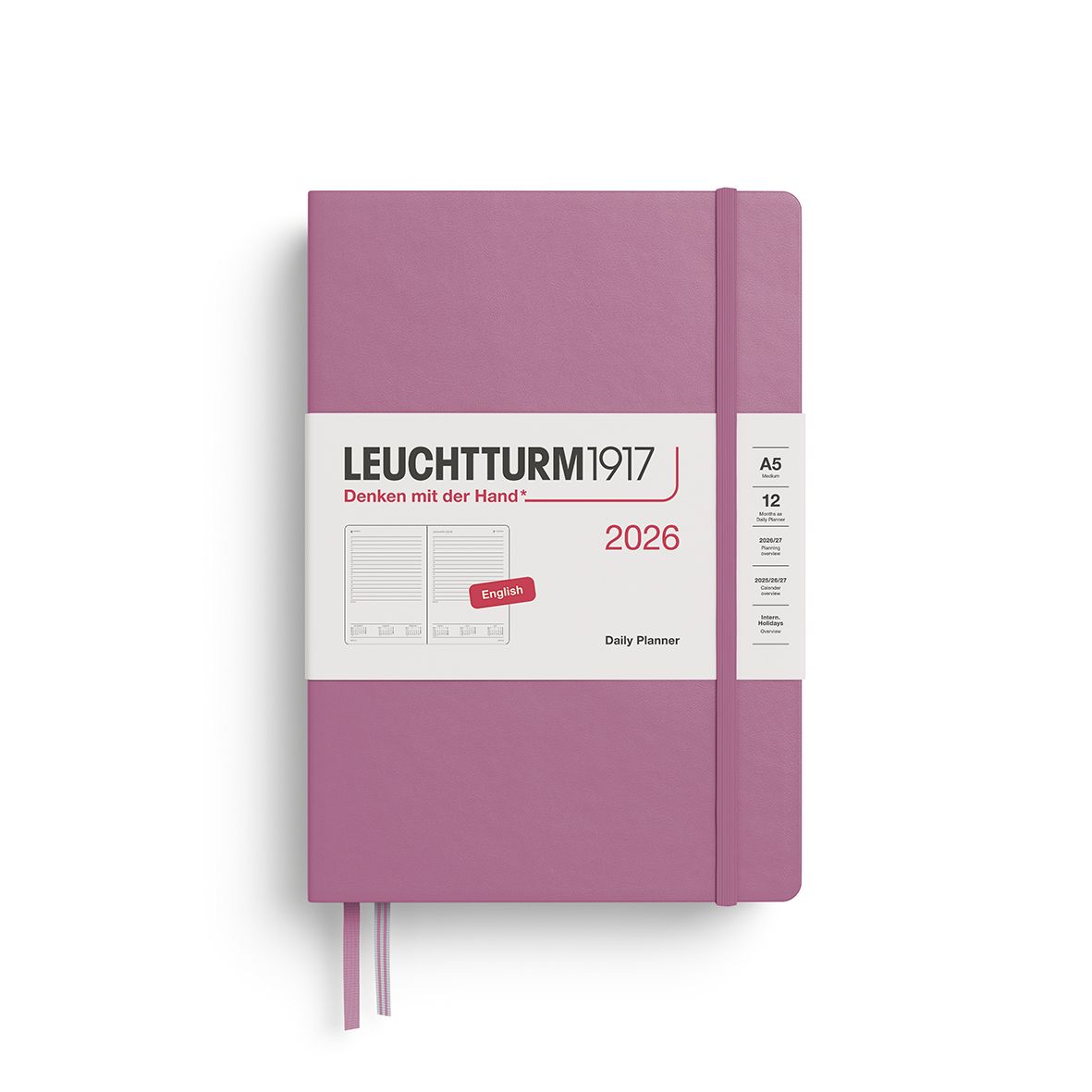 2026 A5 Daily Planner Dusty Rose