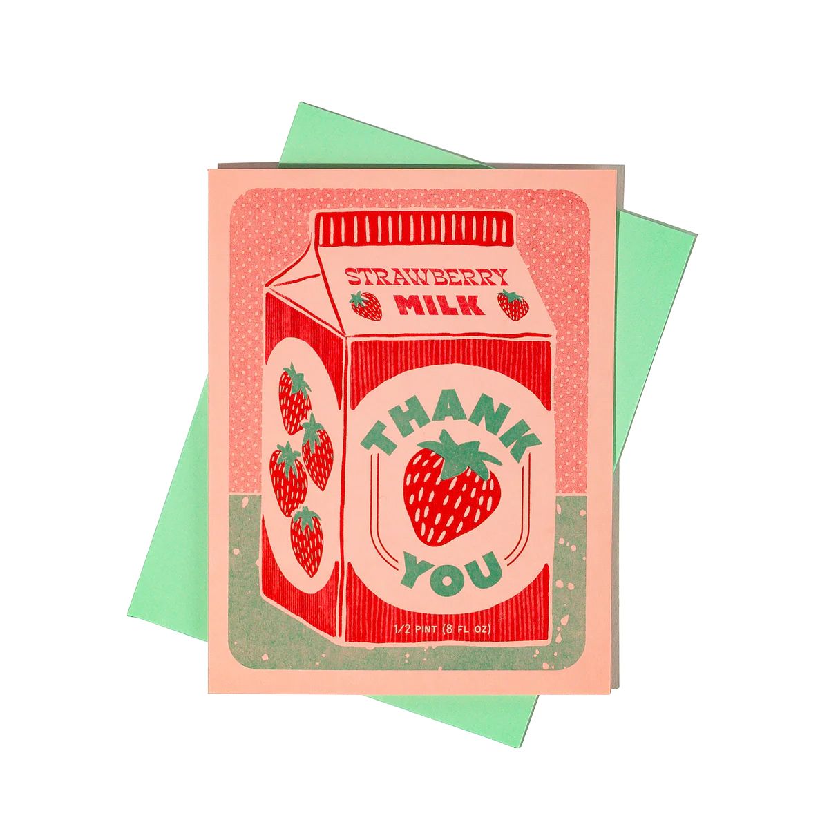 Strawberry Milk Risograph Thank You Card