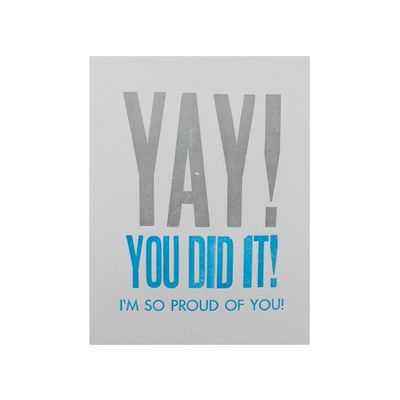 Yay! You Did It! Letterpress Card