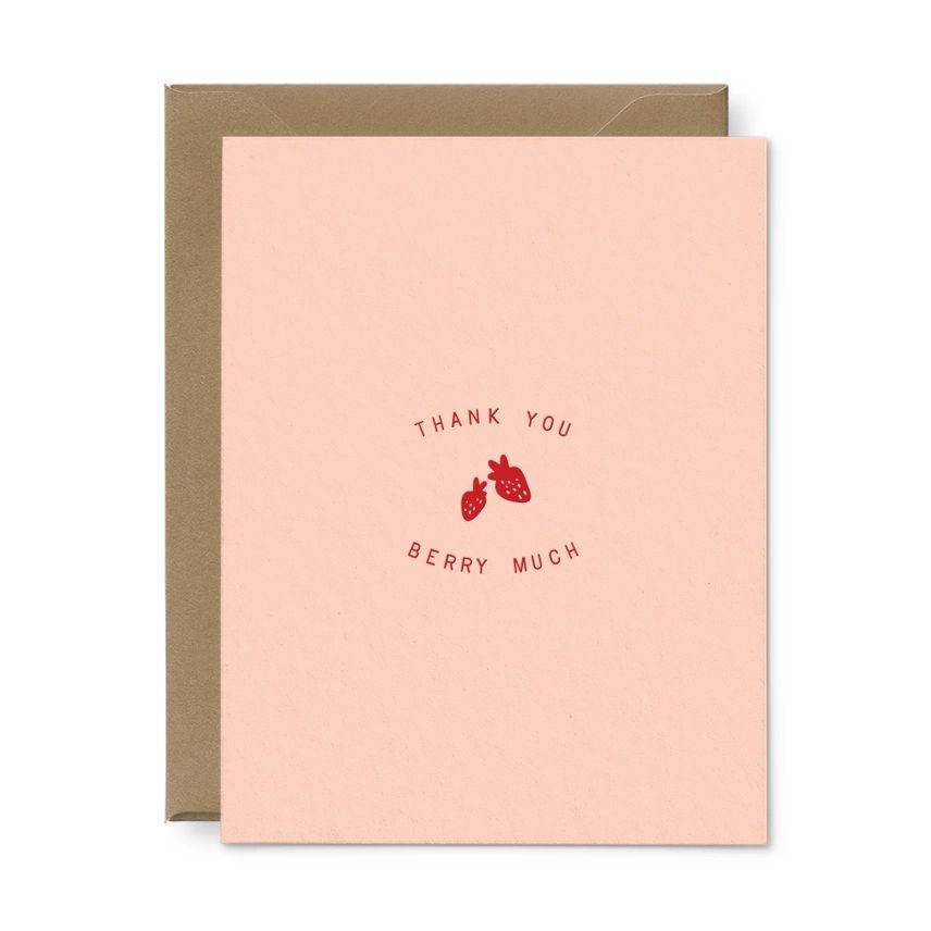 Thank You Berry Much Letterpress Card
