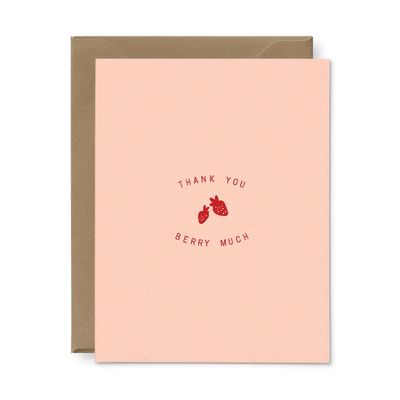 Thank You Berry Much Letterpress Card