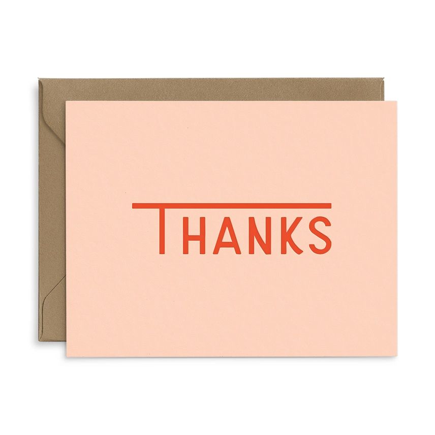 Capital T Thanks Letterpress Card - Box Of 6
