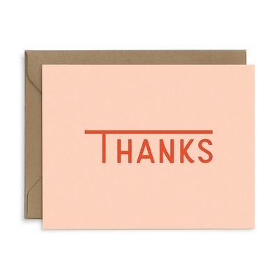 Capital T Thanks Letterpress Card - Box Of 6