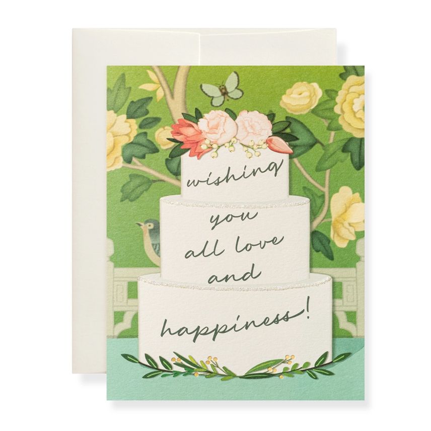 Wedding Cake Gold Foil Card