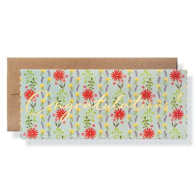 Floral Congratulations Gold Foil Card