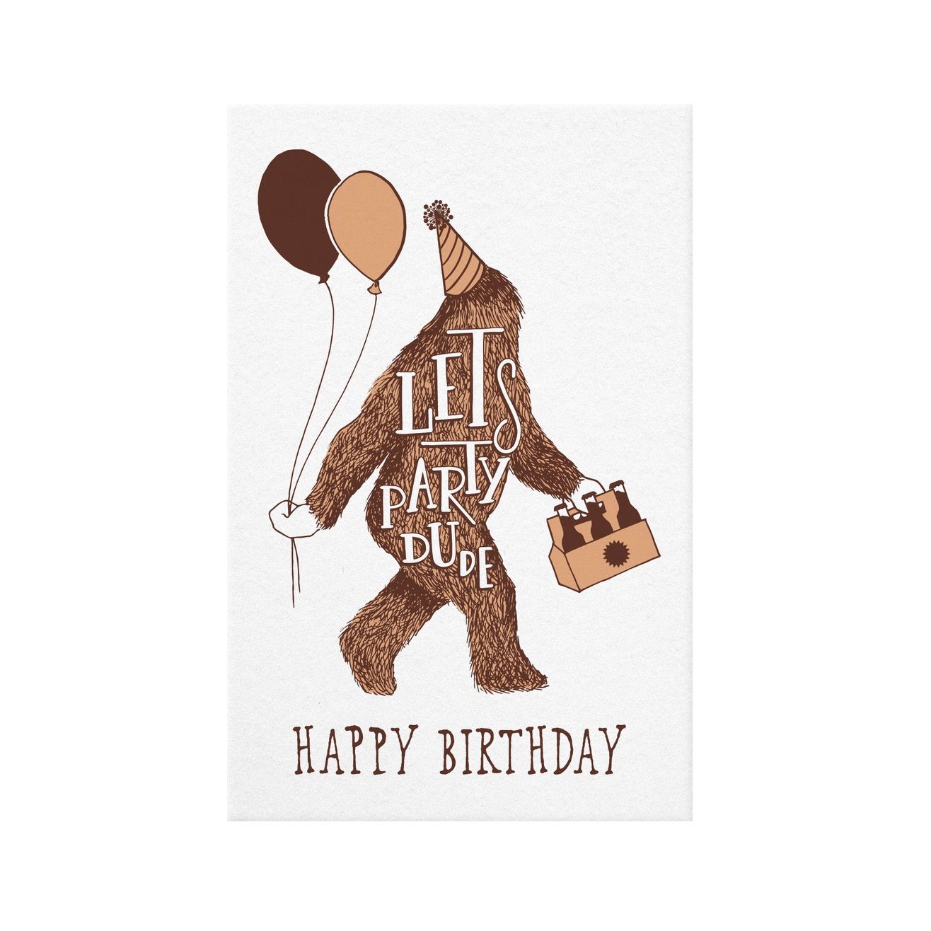 Happy Birthday Sasquatch Letterpress Card