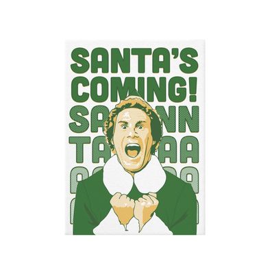Santa&#39;s Coming Letterpress Card