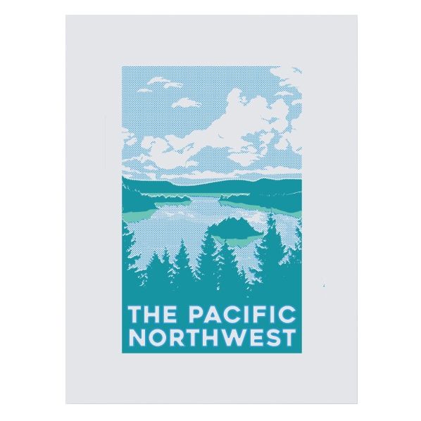 PNW Waterscape Halftone Art Print