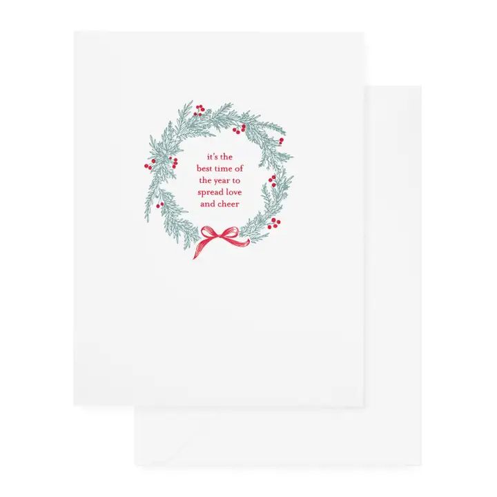 Christmas Wreath Letterpress Card
