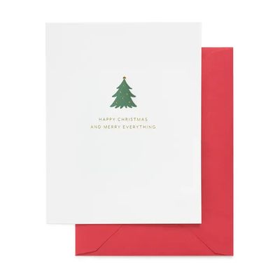 Happy Christmas Merry Everything Letterpress Card