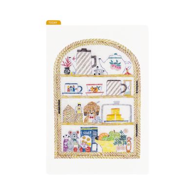 Hobonichi Pencil Board - iyo okumi: Happy Tea Time, Teapot Shelf - A6 (order Aug 31st 7 pm PT)