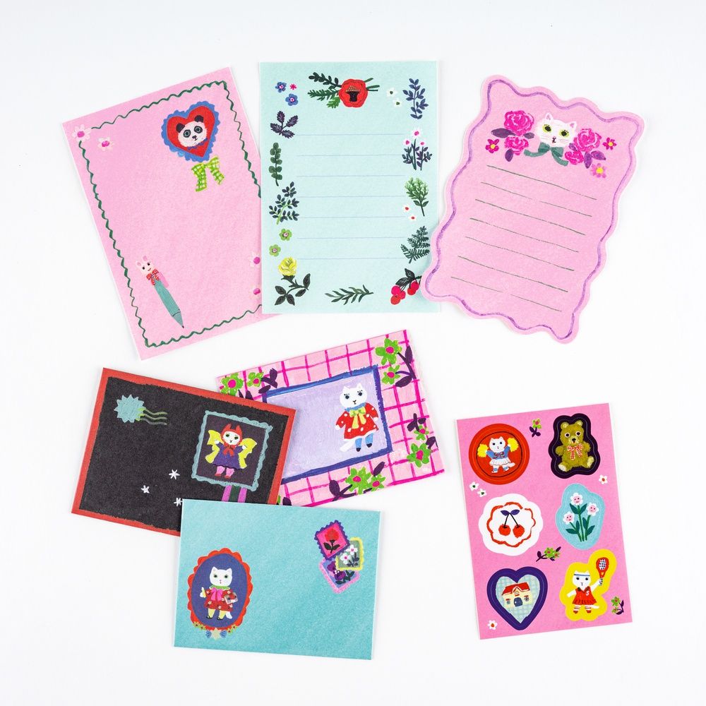 Hobonichi Yumi Kitagishi: White Cat’s Mini Letter Set (order Aug 31st 7 pm PT)