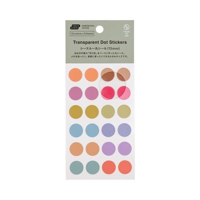 Hobonichi Transparent Dot Stickers - TSUKI no IRO - 15mm (order Aug 31st 7 pm PT)
