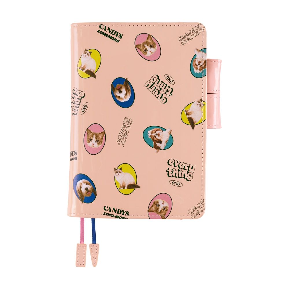 Hobonichi Book &amp; Cover - Candy Stripper: Random Dog &amp; Cat Pink - A6 (order Aug 31st 7 pm PT)