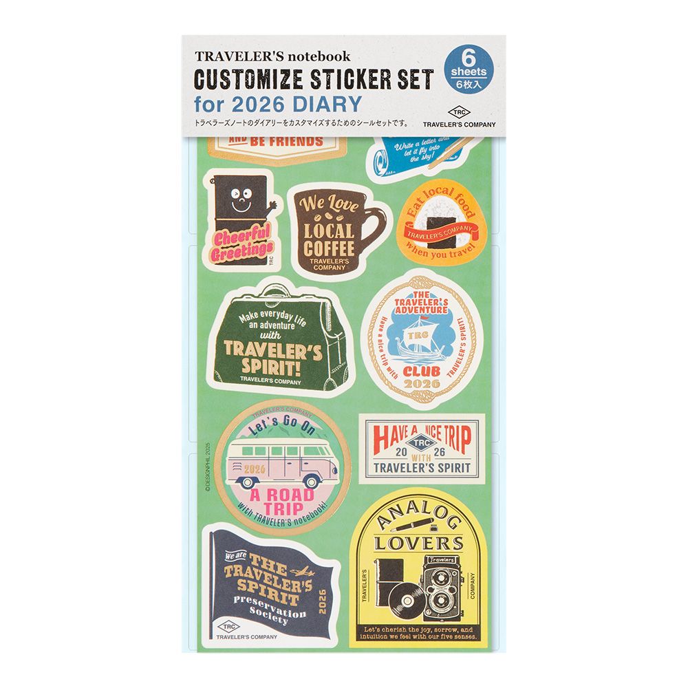TRAVELER&#39;S notebook Diary 2026 Customized Sticker Set