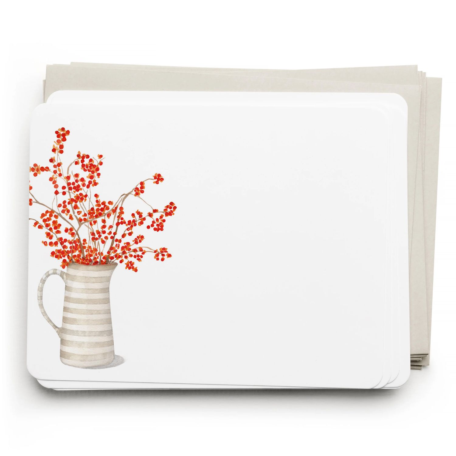 Autumn Berry Pitcher Flat Notes - Set of 8