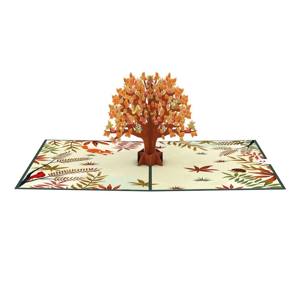 Fall Woodland Animal Tree Pop-Up Card