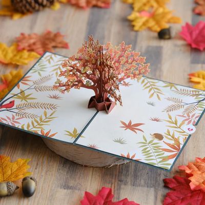 Fall Woodland Animal Tree Pop-Up Card