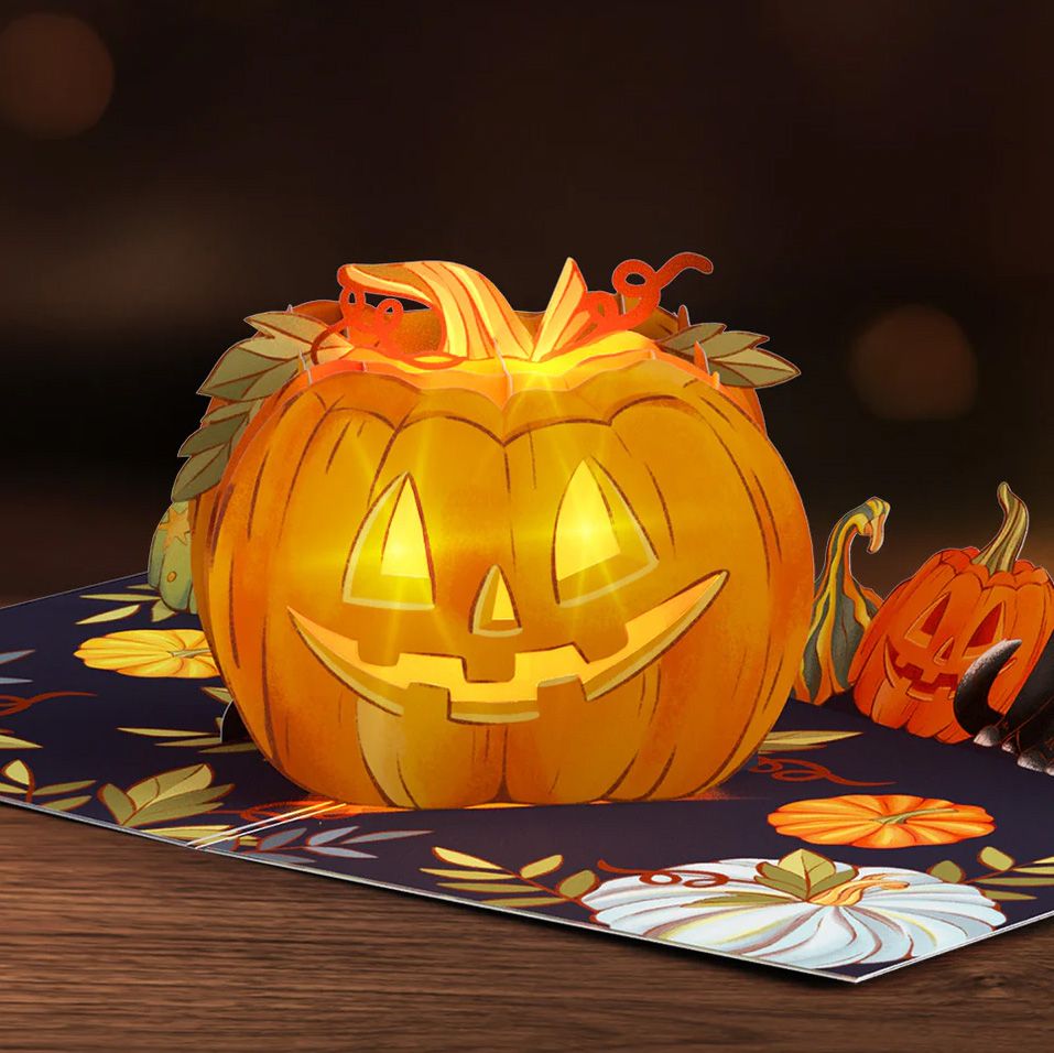 Halloween Pumpkin Light-Up Card