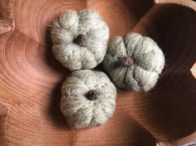 Felted Wool Mini Pumpkin Green