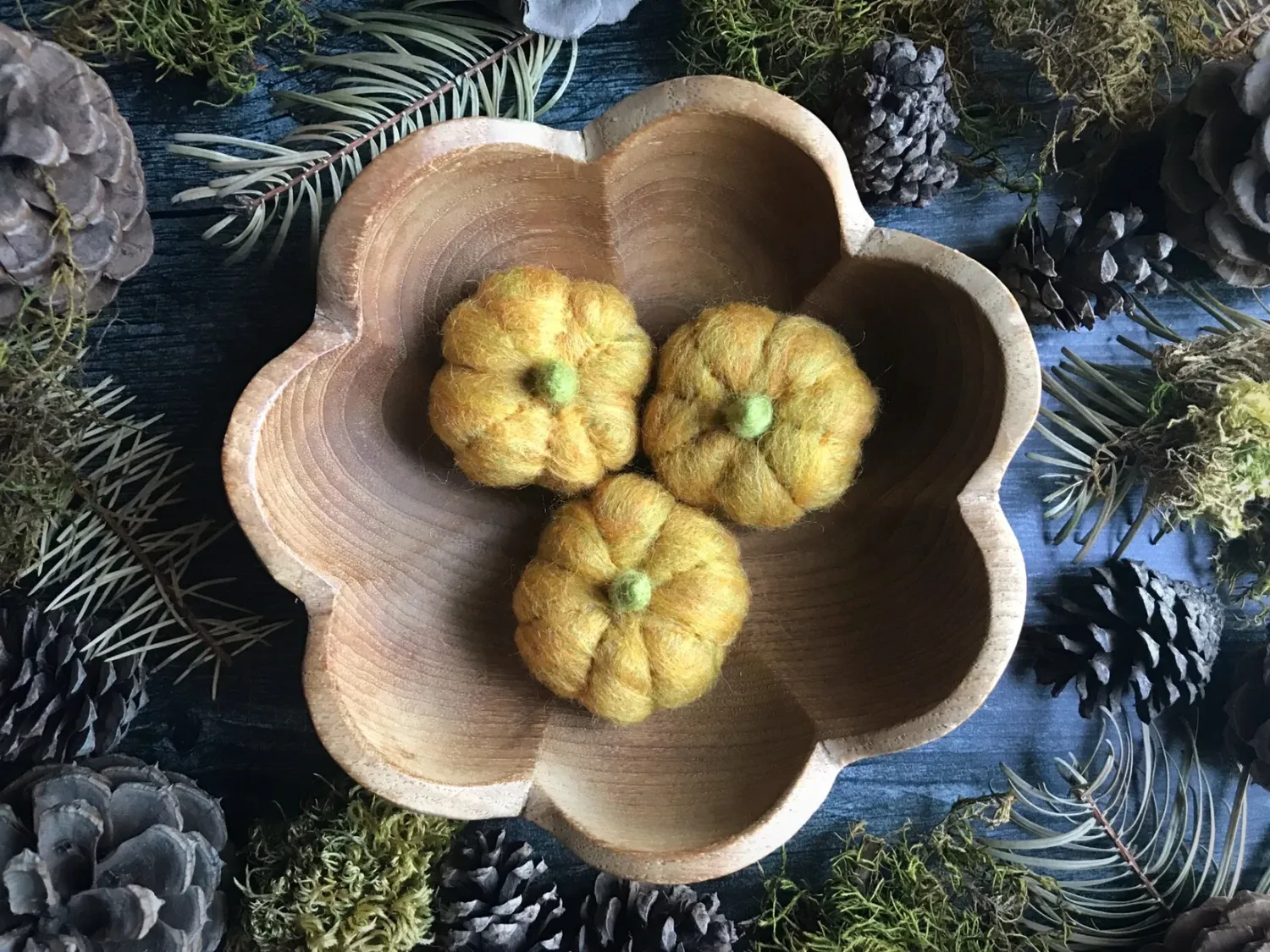Felted Mini Pumpkin Yellow