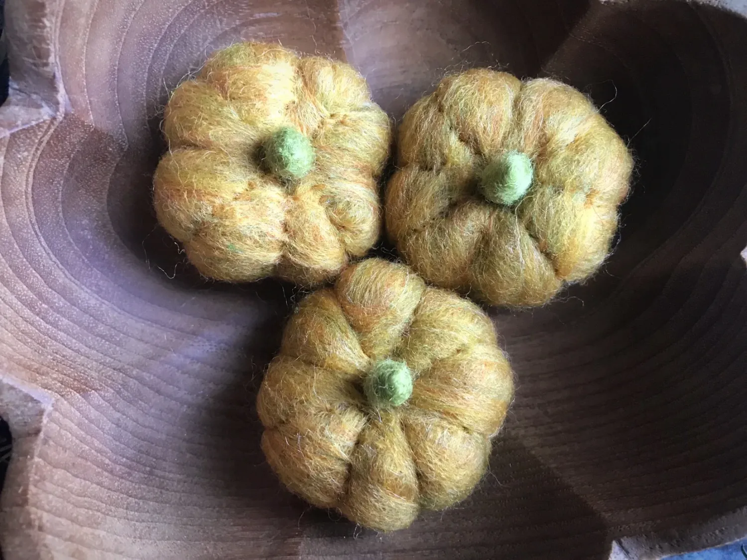 Felted Mini Pumpkin Yellow