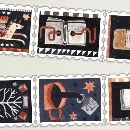 Dark Library Stamp Washi Tape