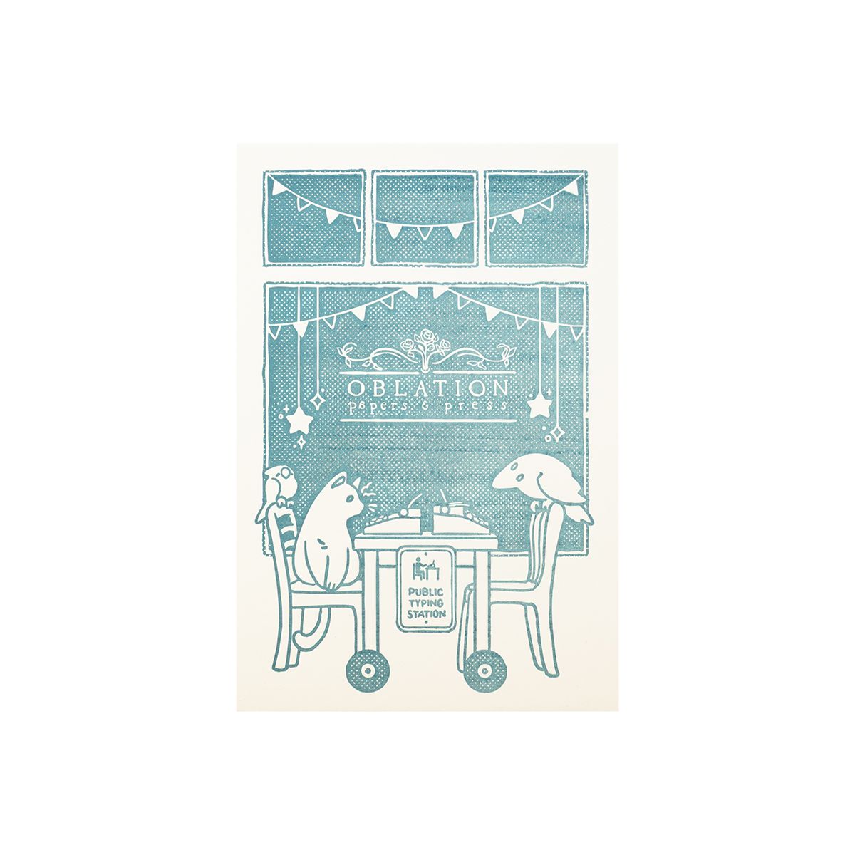 Oblation Typing Station Postcard