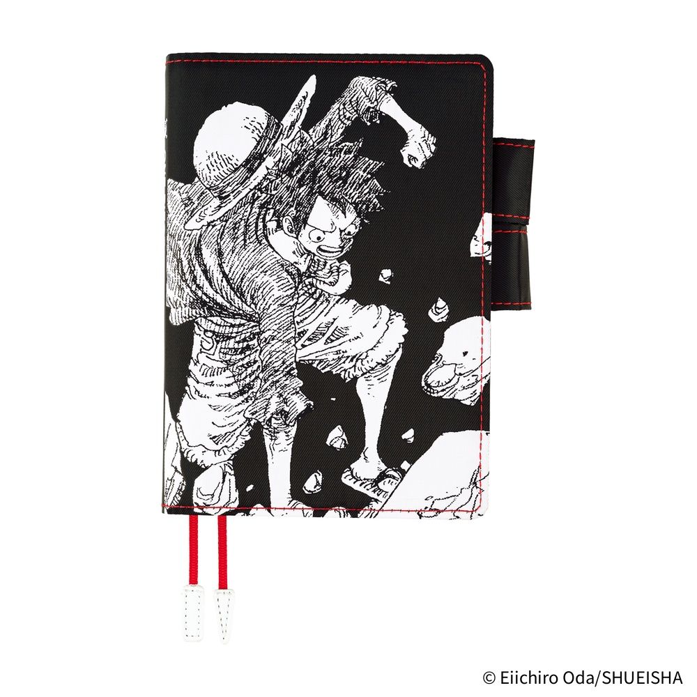 Hobonichi A6 Book &amp; Cover - English - ONE PIECE magazine: Straw Hat Luffy (Black)