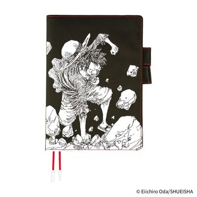 Hobonichi A5 Book &amp; Cover - English - ONE PIECE magazine: Straw Hat Luffy (Black)