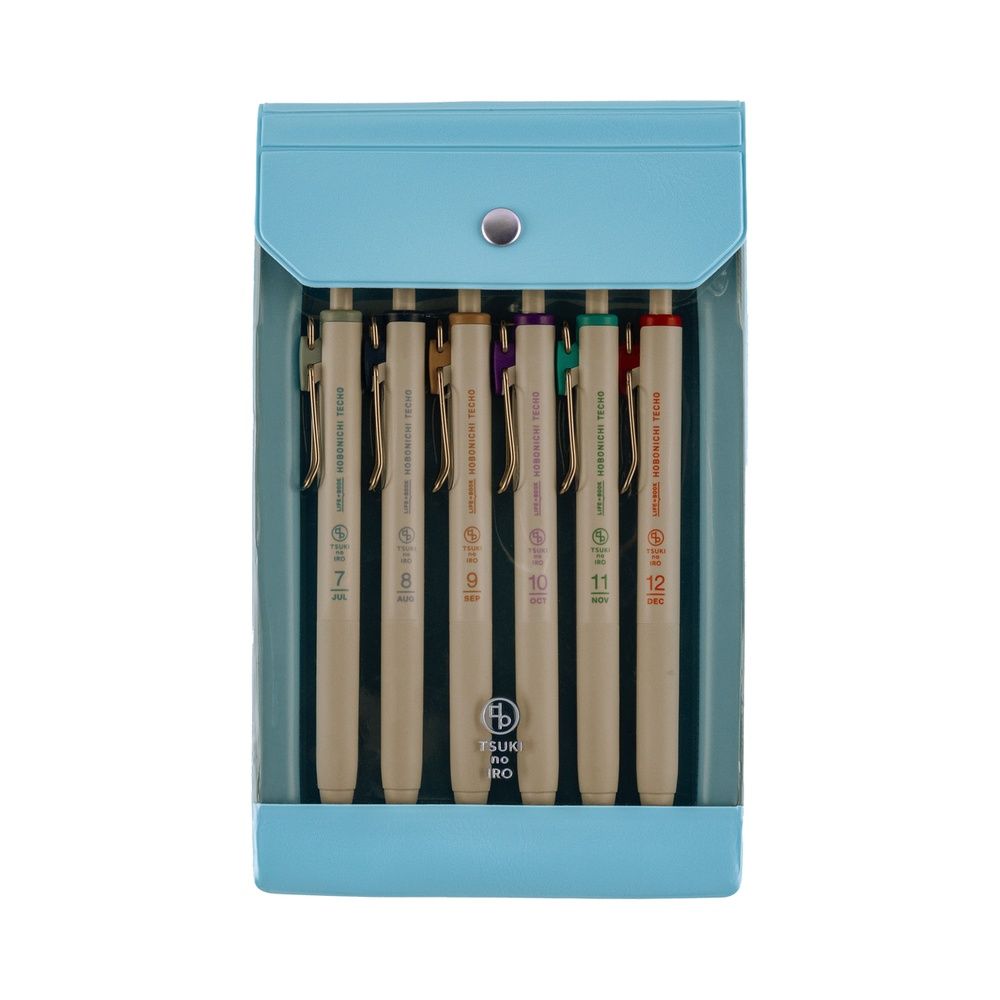 Hobonichi Uniball One Pens - TSUKI no IRO: July-Dec Set with Case
