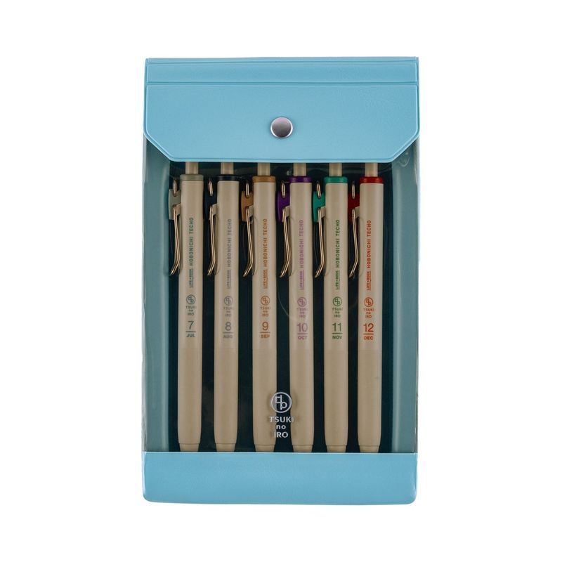 Hobonichi Uniball One Pens - TSUKI no IRO: July - December Set with Case