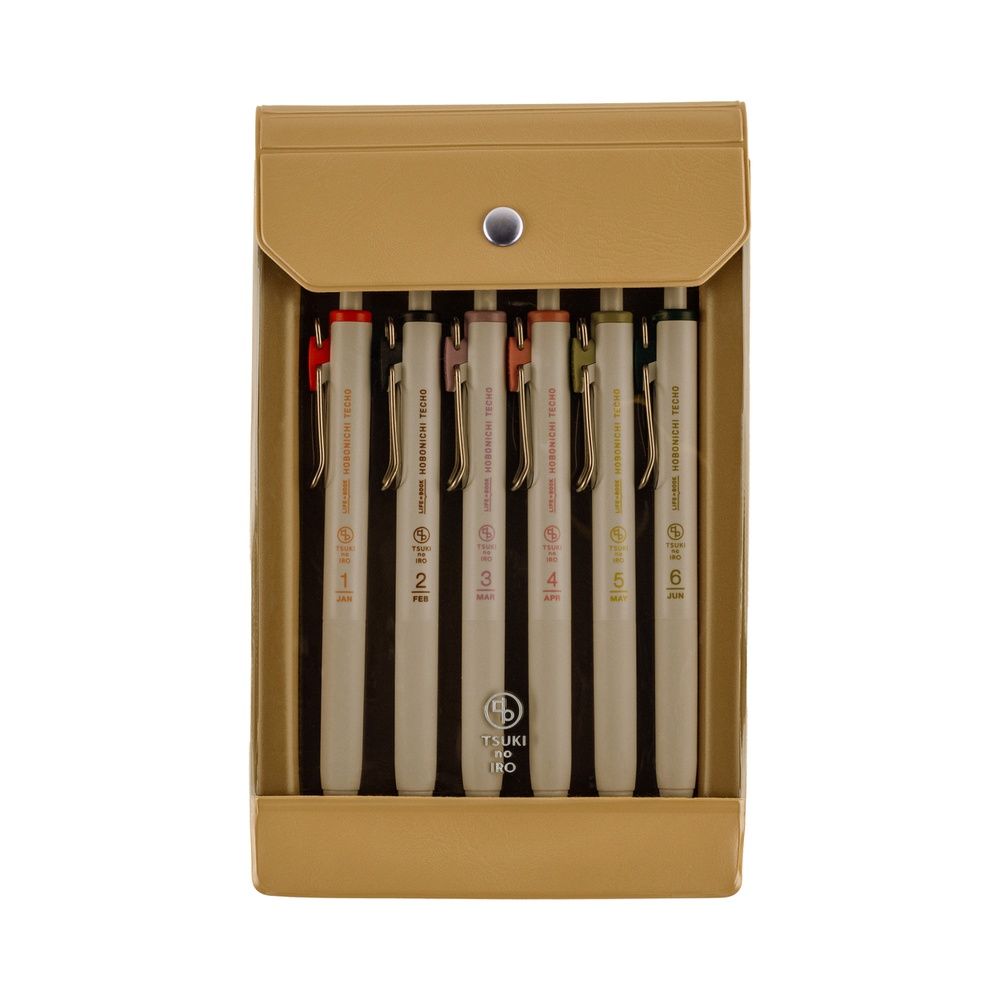 Hobonichi Uniball One Pens - TSUKI no IRO: Jan-June Set with Case
