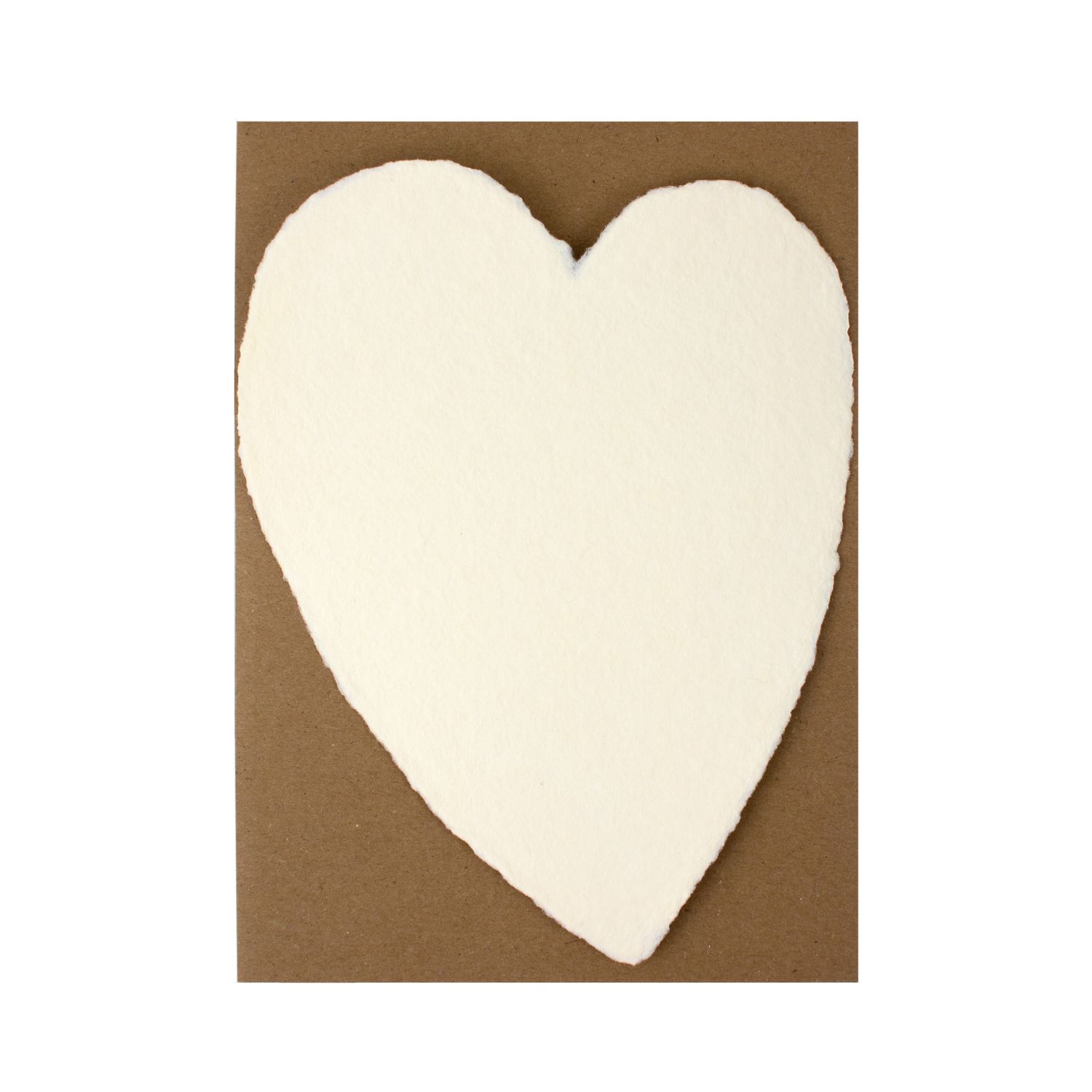 Large Cream Handmade Paper Heart, Size: Single