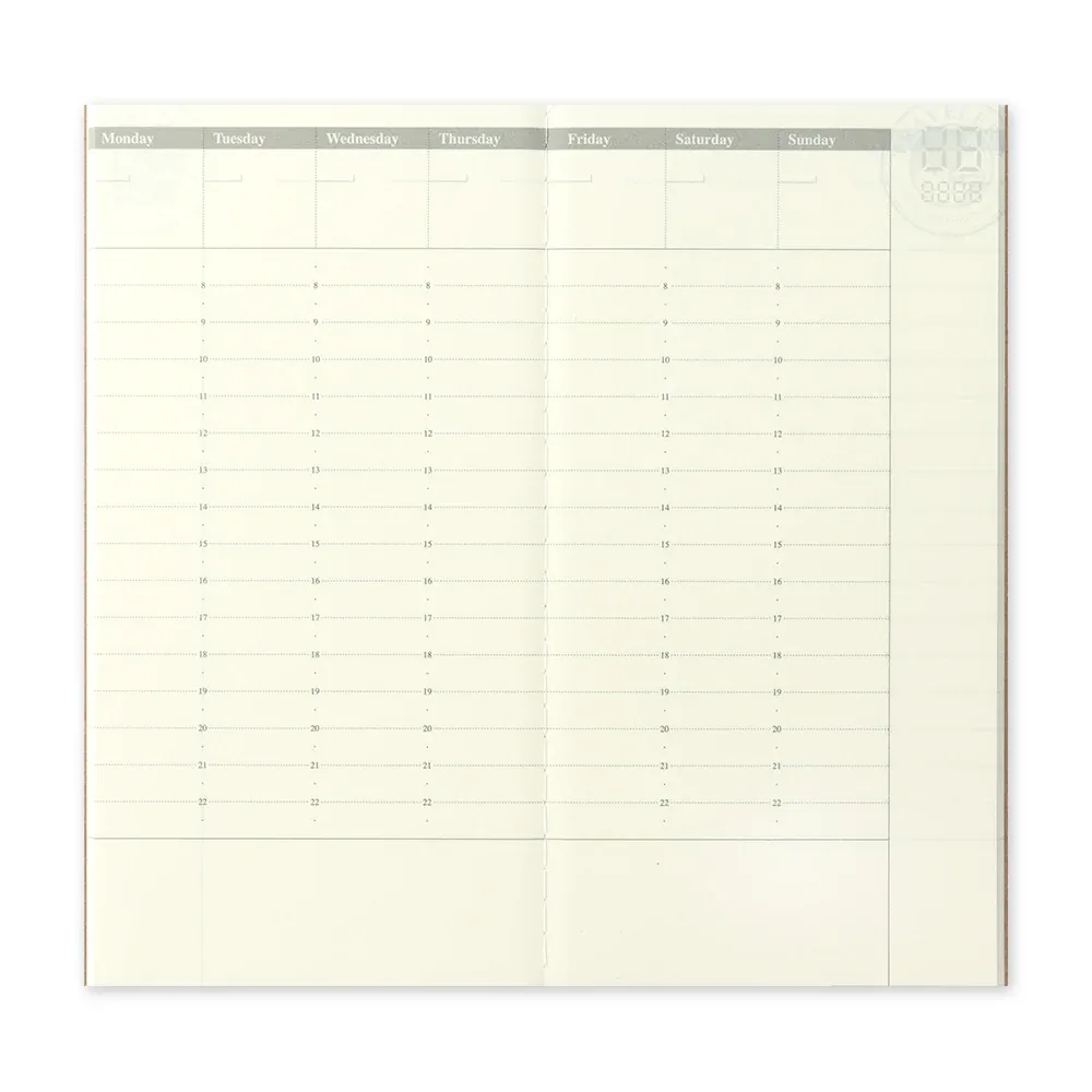 TRAVELER’S COMPANY – Refill 018 – Free Diary (Weekly Vertical, Regular Size)