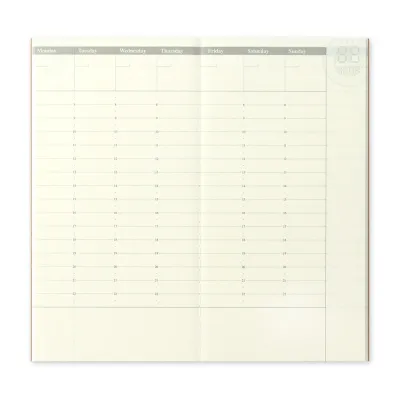 TRAVELER’S COMPANY – Refill 018 – Free Diary (Weekly Vertical, Regular Size)